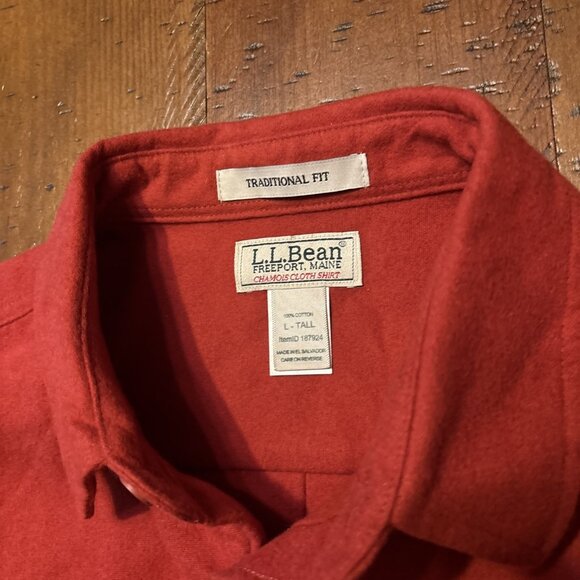 Ll Bean Heavy Burnt Orange Chamois Cloth Shirt Size L -tall - Picture 5 of 8